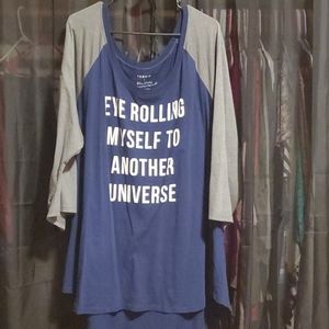 Eye rolling baseball tee